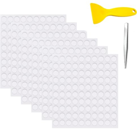 600 Stück Doppelseitige Klebepunkte - Rund Transparente Klebende Aufkleber, Abnehmbare Klebepaste Punkt Aufkleber für Ballon, Festival-Dekoration, DIY Basteln, Papier, Glas, Metall(6mm)