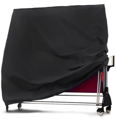 Housse Table Tennis de Table Exterieur Couverture Table de Ping Pong, Imperméable et Anti-Poussière Protection Revetement Manteau, Résistant aux UV, Robuste Tissu Oxford (Black, 165x70x185cm)