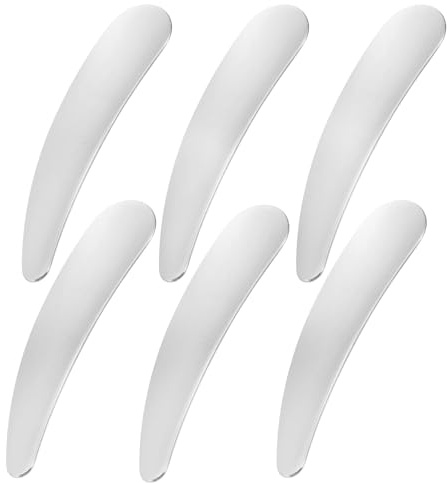 6-Pack Cosmetic Spatula, Makeup Spatula - Cosmetic Spatulas Reusable Stainless Steel for Skincare Mixing, Cream Sampling & Facial Application (Travel-Size Beauty Tools, Silver)