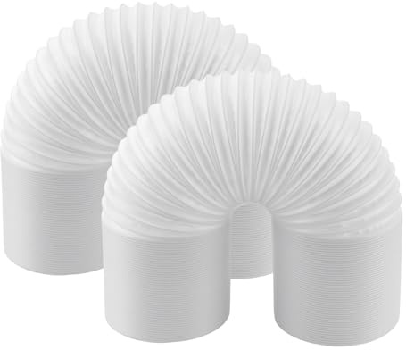 FUNSUEI Paquete de 2 mangueras portátiles de aire acondicionado de 150 mm, tubo flexible de extensión de 2 m con rosca antihoraria