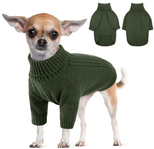 KONVINIT Hundepulli Winter für kleine Hunde Elastischer Hund Pullover Weich und Atmungsaktiv Perfekt für Yorkie, Toy Pudel & andere Kleine Hunde