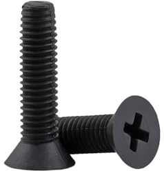 100 Stück M2 M2.5 M3 M4 M5 M6 Länge 4–40 mm Kreuz PA66 Nylon Senkkopfschrauben Schwarze flache Maschinenschraube(M4x12)
