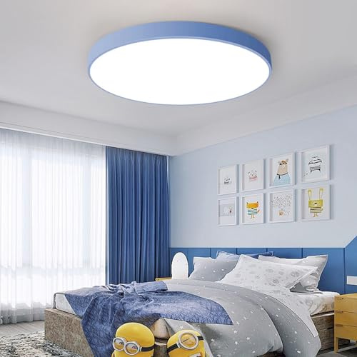 BTLINK LED Deckenleuchte Blau, Deckenlampe Rund 40CM | Auch Perfekt als Kinderzimmer Lampe mit 3000K Warmweiß,36W Ultradünn 4cm für Mädchenzimmer, Schlafzimmer, Wohnzimmer