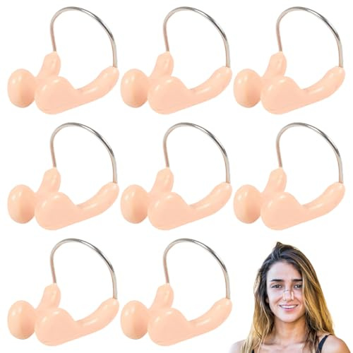 8 Pièces Pince-Nez, Clip de Nez Unisexe Confortable, Bouchon de Nez de Natation Étanche Silicone, Pince-Nez Protecteur avec Rembourrage Doux pour Natation de Loisirs, Compétition, Sport Nautique