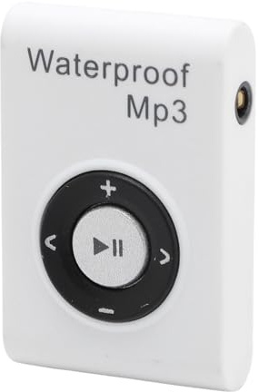 Sxhlseller Player Mp3 a Prova di Acqua per Nuotare e Funzionare, Lettore Musicale Mp3 Subacqueo IPX8 con Clip e Memoria da 8 GB, Cuffie a Prova di Acqua, Auricolare a 5 Dimensioni per Surf (WHITE)
