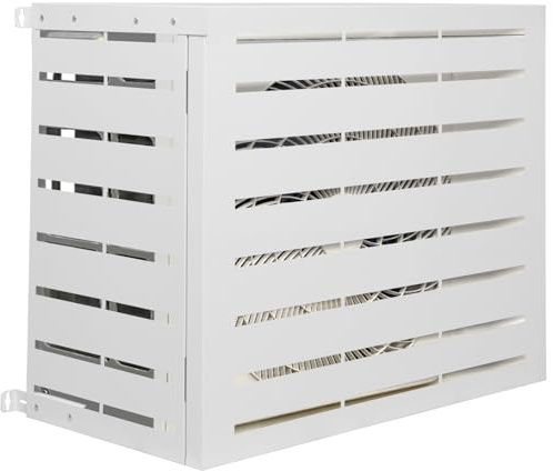 IDMarket - Cache climatiseur 95 x 50 x 80 cm métal blanc protection unité extérieure pour pompe à chaleur