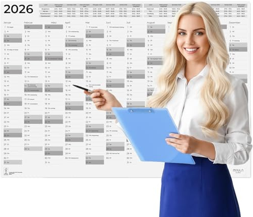 Jahreskalender 2026 A1 – XXL Wandkalender Jahresplaner Poster zum Aufhängen | Ganzes Jahr 2026 auf einen Blick · XXL A1 Poster gefaltet · für Büro, Schule & Zuhause · Termine & Projekte