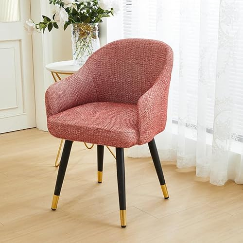 Dioxide Stuhlhussen Polsterstuhl mit Armlehnen Strech Bürostuhl Bezug, Stretch Jacquard Sessel mit Rundlichen Formen, Stuhlbezüge Hussen für Esszimmer und Schreibtischstühle(Korallenrot,2 Stück)