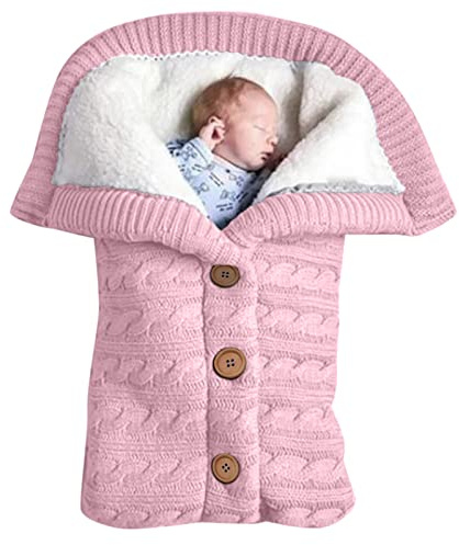 Kinderwagen Baby, Weich Warmes Plüsch Draussen Schlafsack, Stricken Winter Buggy Babyschale Winterfußsack Übergangsfußsack Fußsack Babydecke Babyschlafsack Footmuff für alle Kinderwagen (HP)