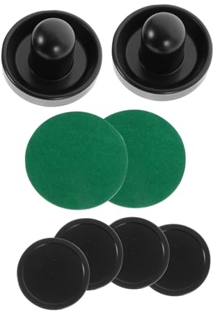 WOONEKY Air Hockey Pucks und Pushers Kunststoff Ersatzteile mit Filz für Airhockey Tisch Komplettes Zubehör für Familien Kinderspielzimmer