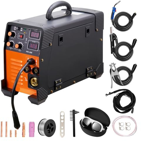 Welder 250/160/200A TIG Arc Welder 3 in 1 Welding Machine Stick IGBT DC Inverter Digital Display Combo Work, and DIY Precise Stable(200A)