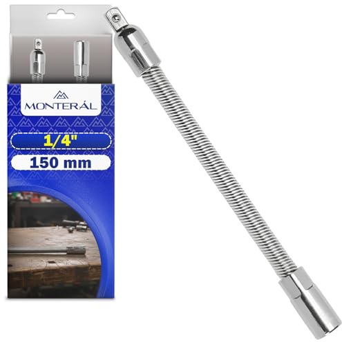 Flexible Rallonge Cliquet 1/4 pour Embouts de Tête 150mm Rallonge 1/4 | est Fabriquée en Acier Allié au Chrome Vanadium - Garantie de 10 Ans - MONTERAL