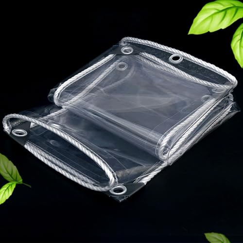 Telone impermeabile in PVC trasparente, resistente, per piante da giardino, copertura isolante, capannone, tendone da pollaio, impermeabile, anti strappo (1,4 x 5,8 m)