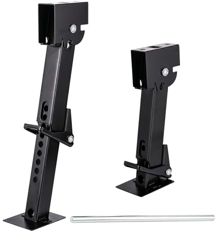 Stabilizzatore per Rimorchio 2 Pezzi Stabilizzatore per Camper Sollevatore per Auto Supporto per Rimorchio con Portata 450 kg Supporto con Morsetto Supporti per Rimorchi per Camper e Rimorchi