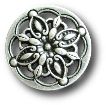 5er Set nostalgische Metallknöpfe mit Durchbruchmuster/Trachten/Vintage Style/Ø ca. 20mm