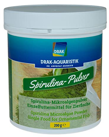DRAK-Aquaristik Einzelfuttermittel Zierfische Spirulina-Mikroalgen-Pulver in der Dose 200 g