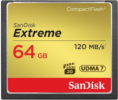 SanDisk Extreme 64 GB UDMA7 CompactFlash Card - Black/Gold