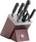 ZWILLING Pro selbstschärfender Messerblock, 7-tlg., Esche, Messer und Schere aus rostfreiem Spezialstahl, 3-Nieten-Design, Braun