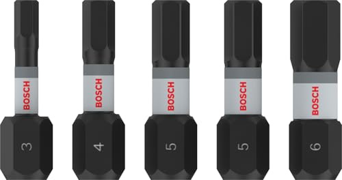 Bosch 5x PRO H Impact Bit Set, H3, H4, H5 (x2), H6, 25 mm, 5-tlg. | Länge 25, 25, 25, 25 mm, Professional Zubehör Schraubendreher, Bohrmaschine/Schrauber