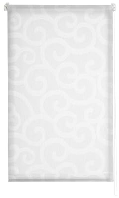Estoralis Ornella Tenda a Rullo traslucida Jacquard, Tessuto, Bianco, 110 x 175 cm