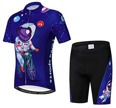 Cykeltrikåshorts set vadderad kostym barn cykeldelar skjorta mountainbike körning, 190, M