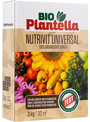 Bio Plantella Universaldünger 3 kg Organischer Dünger mit Langzeitwirkung. 100% biologischer Dünger für Obst, Gemüse und Zierpflanzen