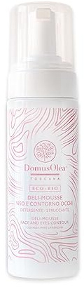 Domus Olea Toscana, Deli-Mousse für Gesicht und Augen – milder Reiniger und Make-up-Entferner – umweltfreundlich, nachfüllbar – mit Phytokomplex aus Oliven und Lycopin – 150 ml – ECO-BIO