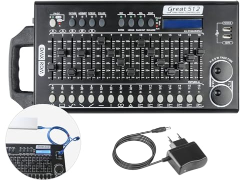 Centralina Dmx 512 Canali Controller per Dmx, Centralina Luci Dmx Controller Programma in Esecuzione Incorporato con Funzione DIP Switch RDM, Mixer Luci Dmx Console Dj Light Board Luci da Palco