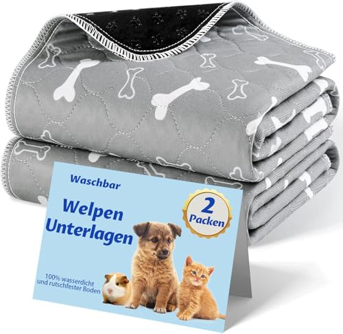 Baodan Waschbar Haustier-Urinunterlage, 2 Pack 45*60 cm | Wiederverwendbare Welpenunterlagen Matte für Hunde, Schnell Absorbierend Puppy Pads für Hunde, Katzen, Meerschweinchen