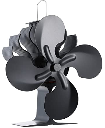 Ventilatore per Camino a Legna Camino a Potenza Calda Reale Piccolo Ventilatore a Risparmio Energetico Termoventilatore per Camino Ventilatore per Stufa (Colore : Nero)