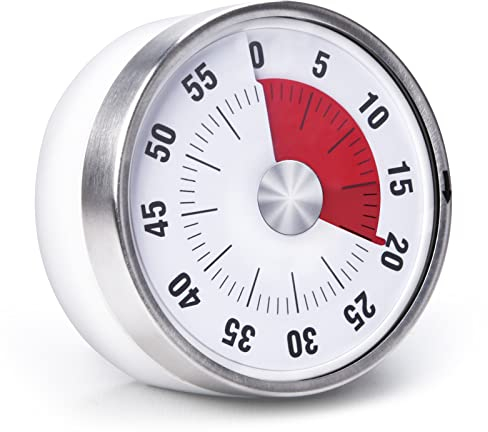Magnetic Kitchen Timer Clock Cooking Countdown Cadrim Mechincal Visual Analog Timer Cooking Loud Alarm Clock Timer Magnetic Back Stand Hanging Hole Timers Stainless Steel No Battery Bathroom Classroom