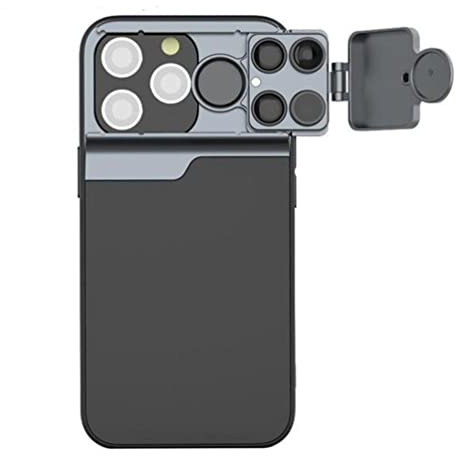 Kit d'objectifs de coque de téléphone pour iPhone 14 Series, objectif macro 30X - CPL grand angle - objectif fisheye 180° - Téléobjectif 2X (5 en 1 pour iPhone 14 pro)