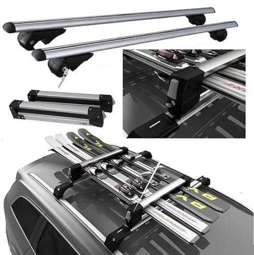Alu-Dachträger + Skiträger für 4 Paar Ski oder 2 Snowboards für MG ZT-T Station Wagon ab 2001 bis 2005 mit offener Schiene