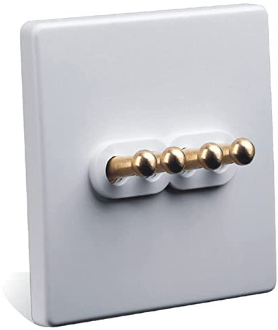 ANNURA Light switch cover plates, 1-4 Gang 2 Way Toggle Switch 10A White Wall Switch Antique Toggle Switch 86 Type Double Control Switch Fixture Dual Contro (Color : 3 Gang) (Color : 4 Gang)