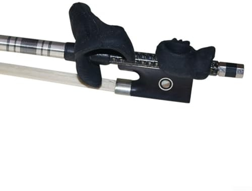 Geigenbogen-Griff aus Silikon für alle Größen, Korrekturgerät für Anfänger, Haltungsgriff, Violinenbogenhalter, Griffkorrektur, Violabogen, Lehrhilfe, Violinenbogen-Griffzubehör (schwarz)
