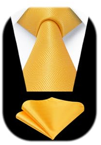 HISDERN Krawatten für Herren Klassische Hochzeit Krawatte mit Einstecktuch Set Formal Elegant Taschentuch Business Party