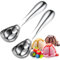 Cuchara de helado de acero inoxidable, cuchara de helado, cuchara de helado, cuchara para helado, melón, albóndigas, masa de galletas, arroz, longitud 17 cm de diámetro