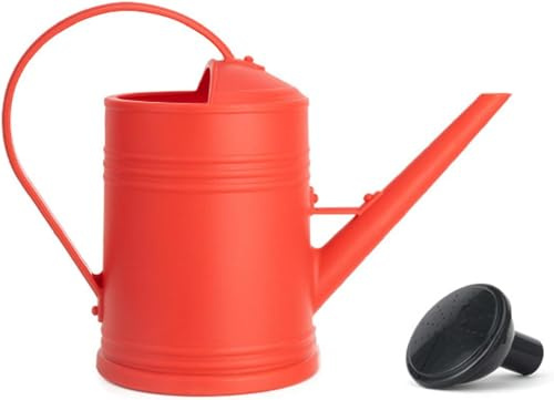 Youning - Arrosoir de 2 L pour jardin - Petit arrosoir - Arrosoir pour plantes d'intérieur et fleurs - Arrosoir avec pomme amovible - Arrosoir en plastique pour l'intérieur et l'extérieur - Rouge