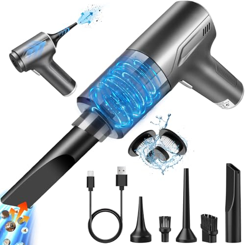 TENGWUDZ Aspirateur à Main sans Fil,Mini Aspirateur De Voiture,6000pa Aspirateur à Main 3 en 1 Portable Et Rechargeable pour La Voiture, La Maison, La Cuisine, Les Poils d'animaux