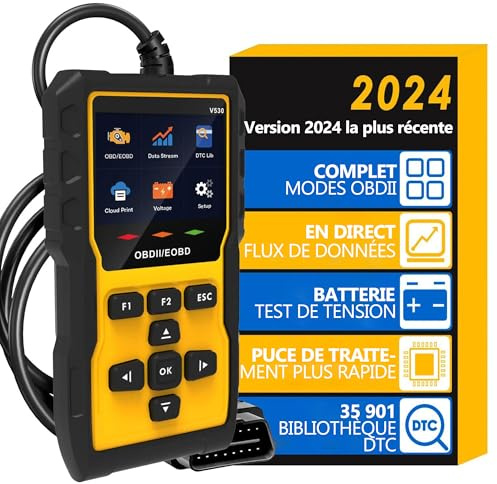 OBD2 Valise Diagnostic Auto, OBD Lecteur de Code d'erreur de Moteur, 35900 Définitions de Codes, ODB Diagnostic Voiture Multimarque