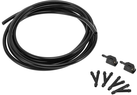 INFINAUTO Car Window Cleaning Windshield Washer Nozzle Kit, Front Windshield Spray Nozzles Wiper Spray Washer Jet with Fluid Hose for All with an 8/9mm Wiper Arm Black, 1 Set