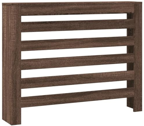 vidaXL Cubierta de radiador Madera ingeniería marrón Roble 104x20x82cm, Tapa de radiador, Cubierta Alta del radiador, Tapa de la válvula del radiador