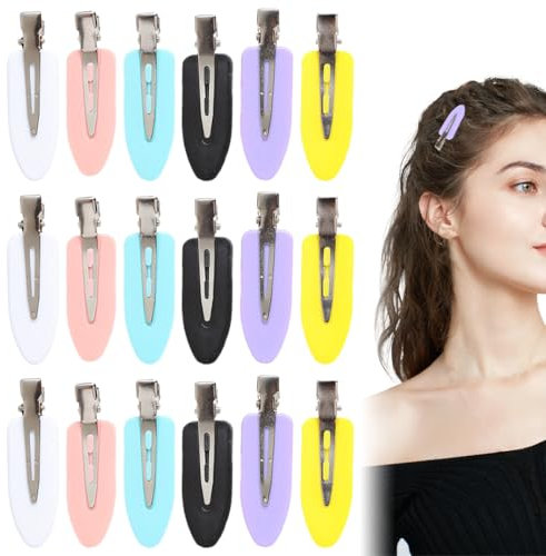18 Piezas de Pinzas para el Pelo sin Doblar Clips, Clips de Pelo de Metal, Sin Dobleces, Sin Marcas, Sin Arrugas, Herramienta de Clips de Peinado para Mujeres Niñas