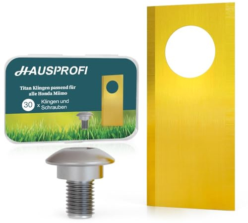 HAUSPROFI 30 x Titanium Robotic Lawnmower Blades Replacement Blades Ultra Sharp Suitable for All Miimo Robotic Lawnmower Universal Replacement Blades Including 30 Screws