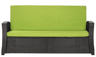 Setgarden® Cojín para banco de jardín de polirratán, cómodo cojín para bancos de jardín, cojines perfectos para tu sofá de jardín o columpio (lima, 120 x 60 x 50 cm)
