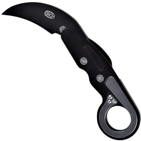 SMB Karambit Klappmesser mit Kinematic-Klinge, D2-Stahl, Aluminium-Griff, wie Provoke, Schwarz