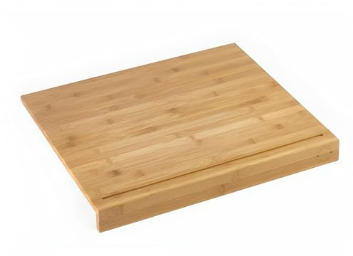 Edge Chopping Board and Over Counter Worktop Saver Counter Natural Sustainable Bamboo Wood Cutting Board Large Wooden Chopping Board Kitchen Worktop Protector Extra Large Cutting Board