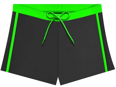 AYESY Short de Bain pour Garçon, Maillot de Bain Vintage Enfant, Boxer Shorts, Impression Séchage Rapide Plage Maillots de Bain de 6 à 14 Ans Garçon de 128-164 cm de Haut, Noir & Marine