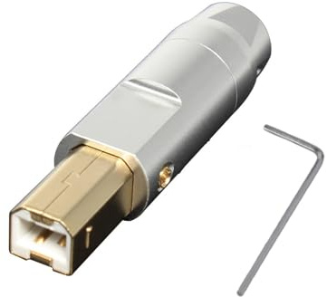 Qsvbeeqj USB B B Typ Square Port Gold Plated Plug Shell 6mm Loch Aluminiumlegierungschalenanschlussgehäuse Für USB Kabelreparaturen