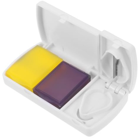 Ipetboom Frantumatore Portatile per Pillole Scatola di Immagazzinaggio in Plastica Rosa, Divider per Compresse Fessura Antiscivolo per Uso Domestico